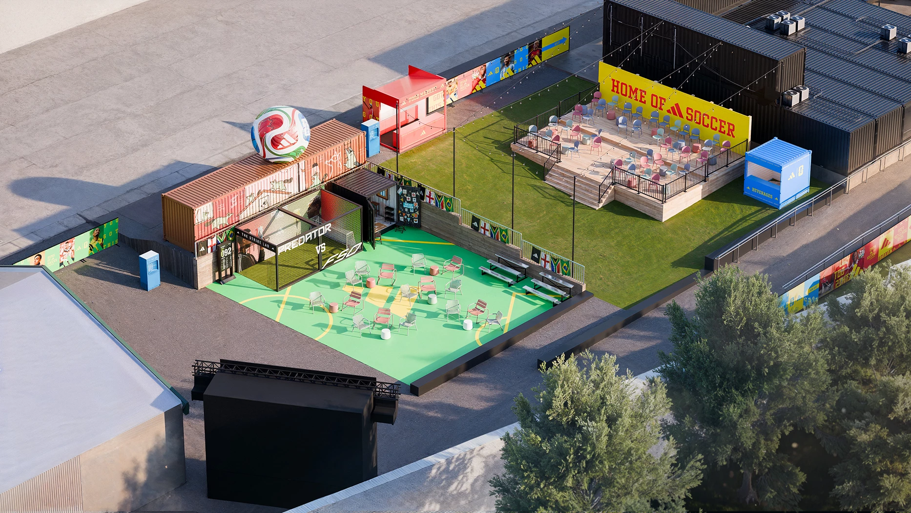 adidas Home of Soccer Toronto mock-up rendering of the STACKT market activation